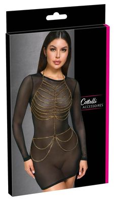Cottelli Accessoires Goldene Körperkette, Glamour-Look, Zweiteiler