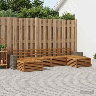 vidaXL Outdoor-Sofagarnitur 6 stk. Natur Massivholz Akazie