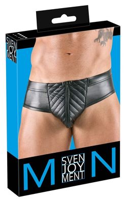 Svenjoyment Mattglanz Slip mit Reißverschluss, Schwarz