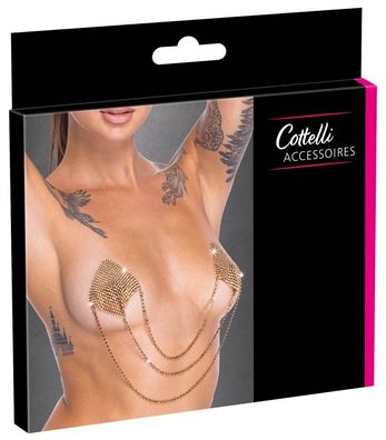 Cottelli Nipple Sticker Gold Glitzer-Rauten 6,5 cm Wiederverwendbar