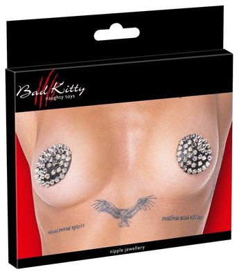 Cottelli Accessoires Lederimitat Nipple Sticker mit Nieten, Ø 7 cm