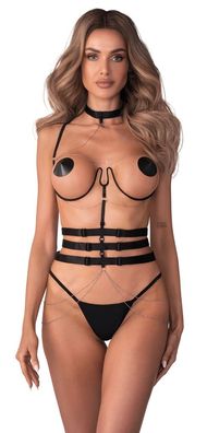 Obsessive Premium Harness Premisis, sinnl. frz. Design, Schwarz, Gr. L