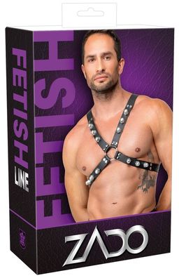 ZADO Herren Harness Leder schwarz S-L