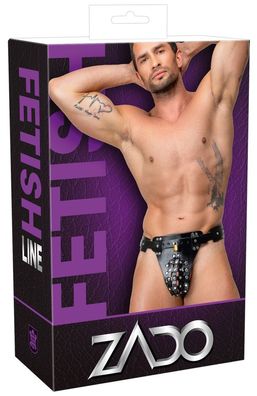 ZADO Leder Jockstrap Herren Schwarz S-2XL