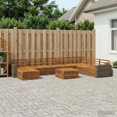 vidaXL Outdoor-Sofagarnitur 9 stk. Natur Massivholz Akazie