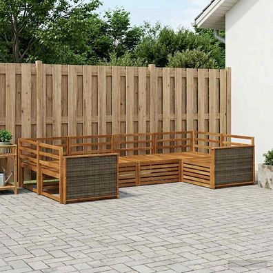 vidaXL Outdoor-Sofagarnitur 6 stk. Natur Massivholz Akazie