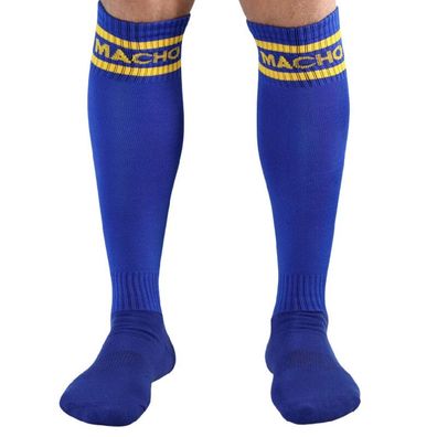 Macho Underwear Lange Socken im Fußballstrumpf-Stil blau Unisize