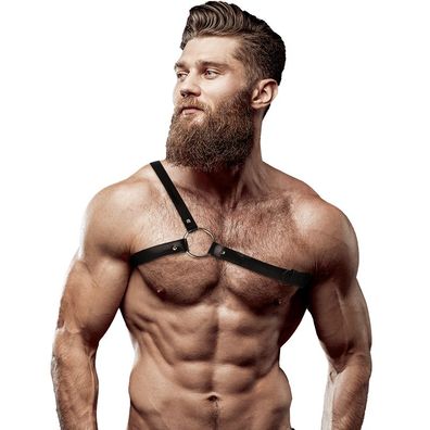 Fetish Submissive Attitude Brustharnisch mit gekreuzten Schultern aus Öko-Leder