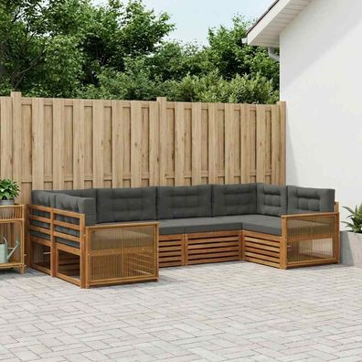 vidaXL Outdoor-Sofagarnitur 6 stk. Natur und Anthrazit