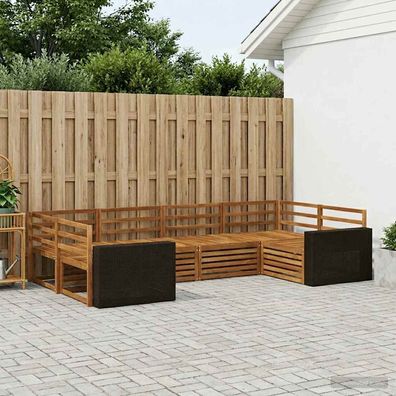 vidaXL Outdoor-Sofagarnitur 6 stk. Natur Massivholz Akazie
