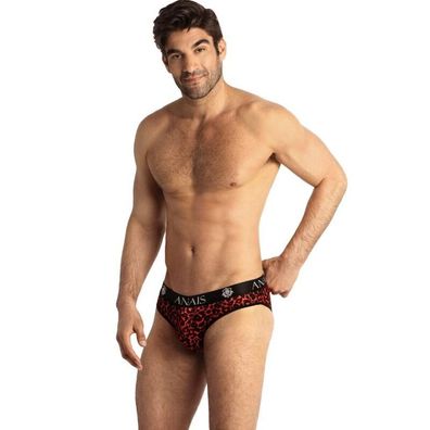 Anais MEN Slip &amp; Thong Tribal Slip XL in Rot mit Animal-Print