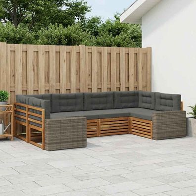 vidaXL Outdoor-Sofagarnitur 6 stk. Natur und Anthrazit