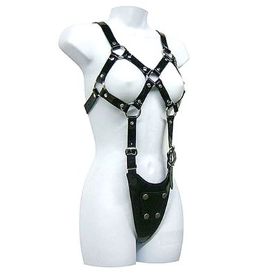 Leather Body Sichtbarer Körper für Frau – verstellbarer Lederharnisch S-XL