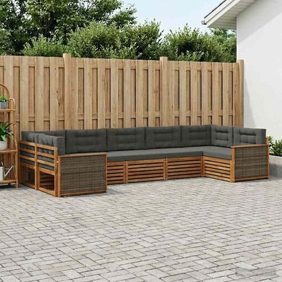vidaXL Outdoor-Sofagarnitur 7 stk. Natur und Anthrazit