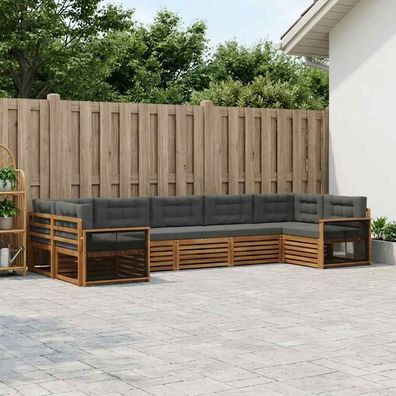 vidaXL Outdoor-Sofagarnitur 7 stk. Natur und Anthrazit