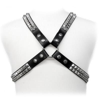 Leather Body Pyramid-Stift-Harness Lederharnisch für Männer