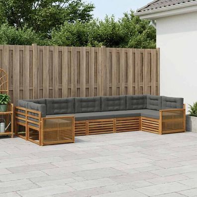 vidaXL Outdoor-Sofagarnitur 7 stk. Natur und Anthrazit