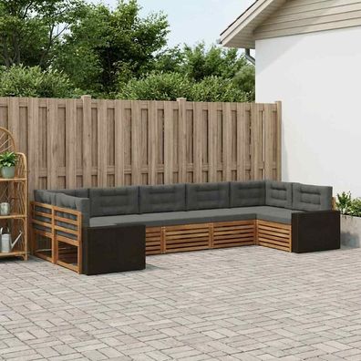 vidaXL Outdoor-Sofagarnitur 7 stk. Natur und Anthrazit