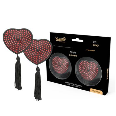 Coquette Accessories selbstklebende Nippelabdeckungen rot/schwarz