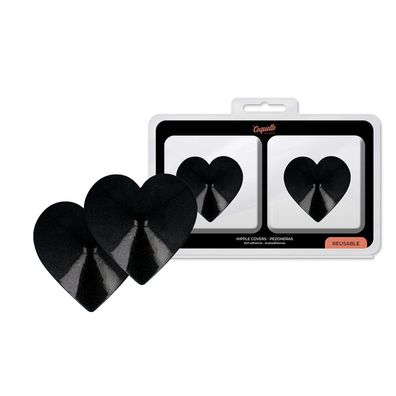 Coquette Accessories Nippelabdeckungen mit schwarzen Herzen, wiederverwendbar
