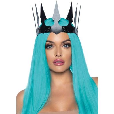 LEG Avenue Accessories Kunstleder Maleficent Krone mit Nieten Schwarz