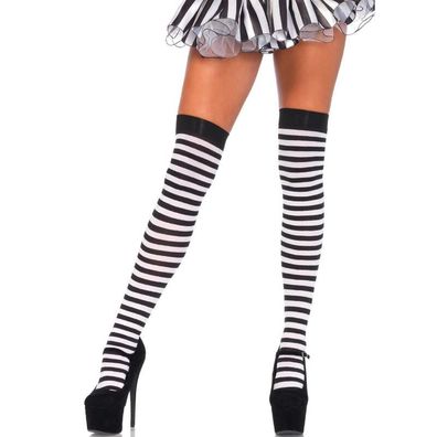 LEG Avenue Hosiery Gestreifte hohe Socken schwarz/weiß
