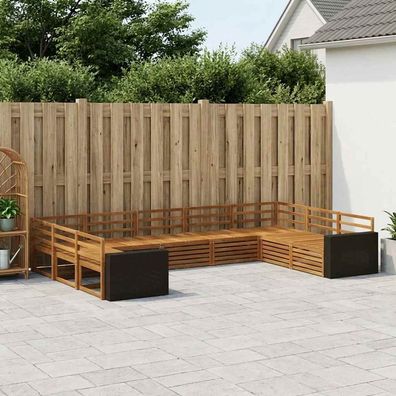vidaXL Outdoor-Sofagarnitur 9 stk. Natur Massivholz Akazie