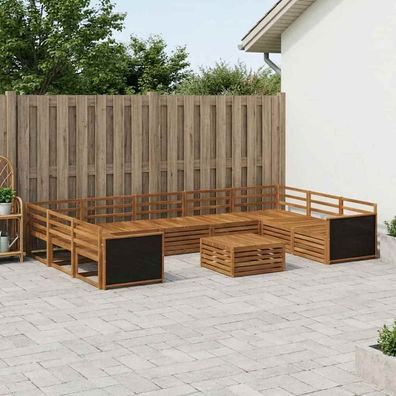 vidaXL Outdoor-Sofagarnitur 10 stk. Natur Massivholz Akazie