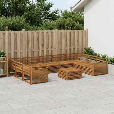 vidaXL Outdoor-Sofagarnitur 10 stk. Natur Massivholz Akazie