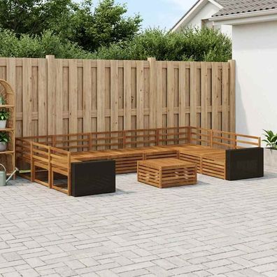 vidaXL Outdoor-Sofagarnitur 10 stk. Natur Massivholz Akazie
