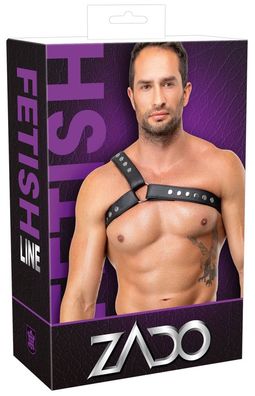 ZADO Leder Herren Brustharness schwarz