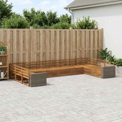 vidaXL Sofagarnituren 10 stk. Natur Massivholz Akazie