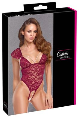 Cottelli Lingerie Stringbody ouvert bordeaux Spitze