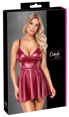 Cottelli PARTY Träger-Minikleid Rot Mattlook