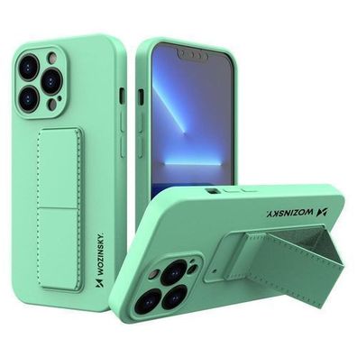 Wozinsky Silikonhülle mit Ständer für iPhone 13 mini, Mintgrün