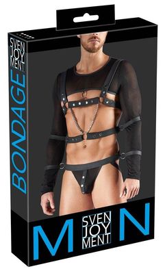 Svenjoyment Bondage Set - Crop-Top, Harness, Jock und Hand-/Armfesseln