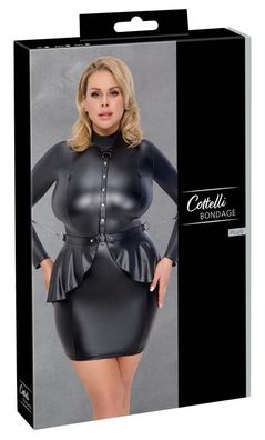 Cottelli Bondage Langarm-Minikleid mit Armfesseln, Schwarz