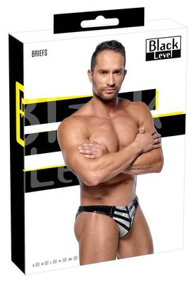 Black Level Lack-Slip mit Rallyestreifen - Schwarz/Silber, Größe