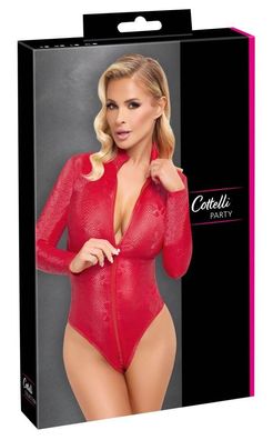 Cottelli PARTY Roter Snakeskin Body - Größe , trendige rote Schlangenhaut-Optik