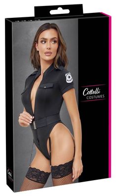 Cottelli Costumes Schwarzer Straps-Body im Special Police Style