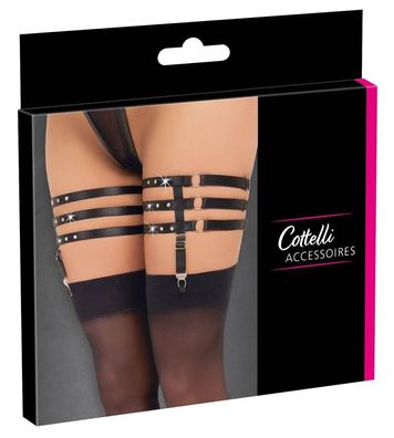 Cottelli Accessoires Schwarz Dreifach-Strumpfband mit abnehmbaren Strapsen
