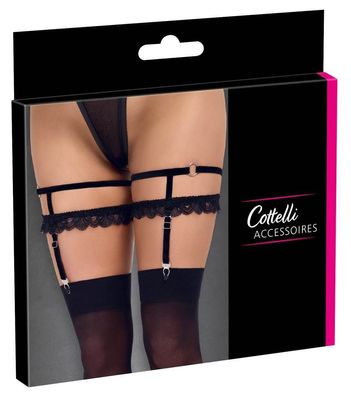 Cottelli Accessoires Schwarzes Doppel-Strumpfband mit abnehmbaren Strapsen