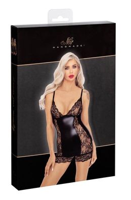 Noir Powerwetlook Minikleid schwarz