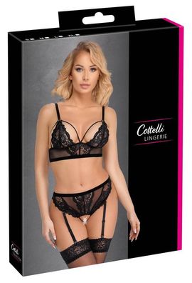 Cottelli Lingerie Verführerisches Spitzen-Set schwarz Größe