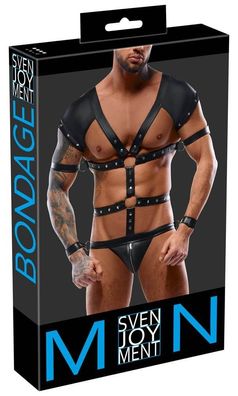 Svenjoyment Bondage Harnessbody mit Fesseln schwarz Größe