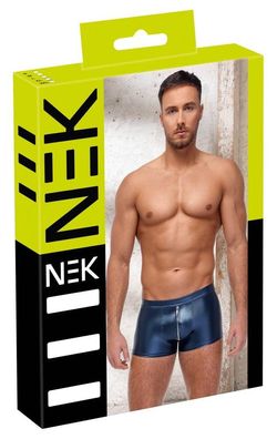 NEK Herren Pants Blau Metallic-Mattlook Reißverschluss eng körperbetont