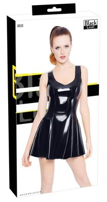 Black Level Lack Kleid, kurz, ausgestellter Rock, tief ausgeschnitten