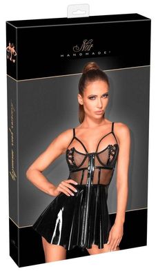 Noir Semitransparentes Bustierkleid mit Stickereien