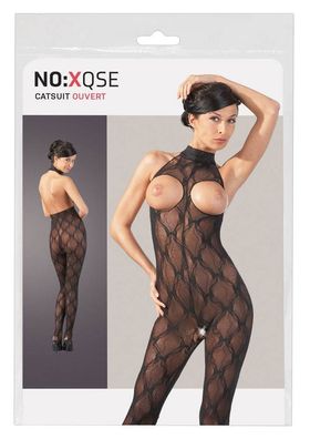 NO: QSE Catsuit Verführung pur, semitransparente Spitze, Neckholder, busenfrei