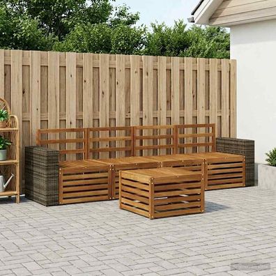 vidaXL Outdoor-Sofagarnitur 5 stk. Natur Massivholz Akazie